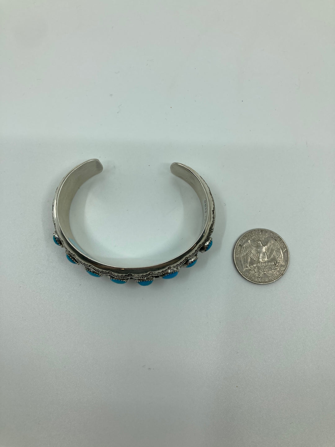 Handmade Navajo Sterling Turquoise Cuff Bracelet PSTPC14