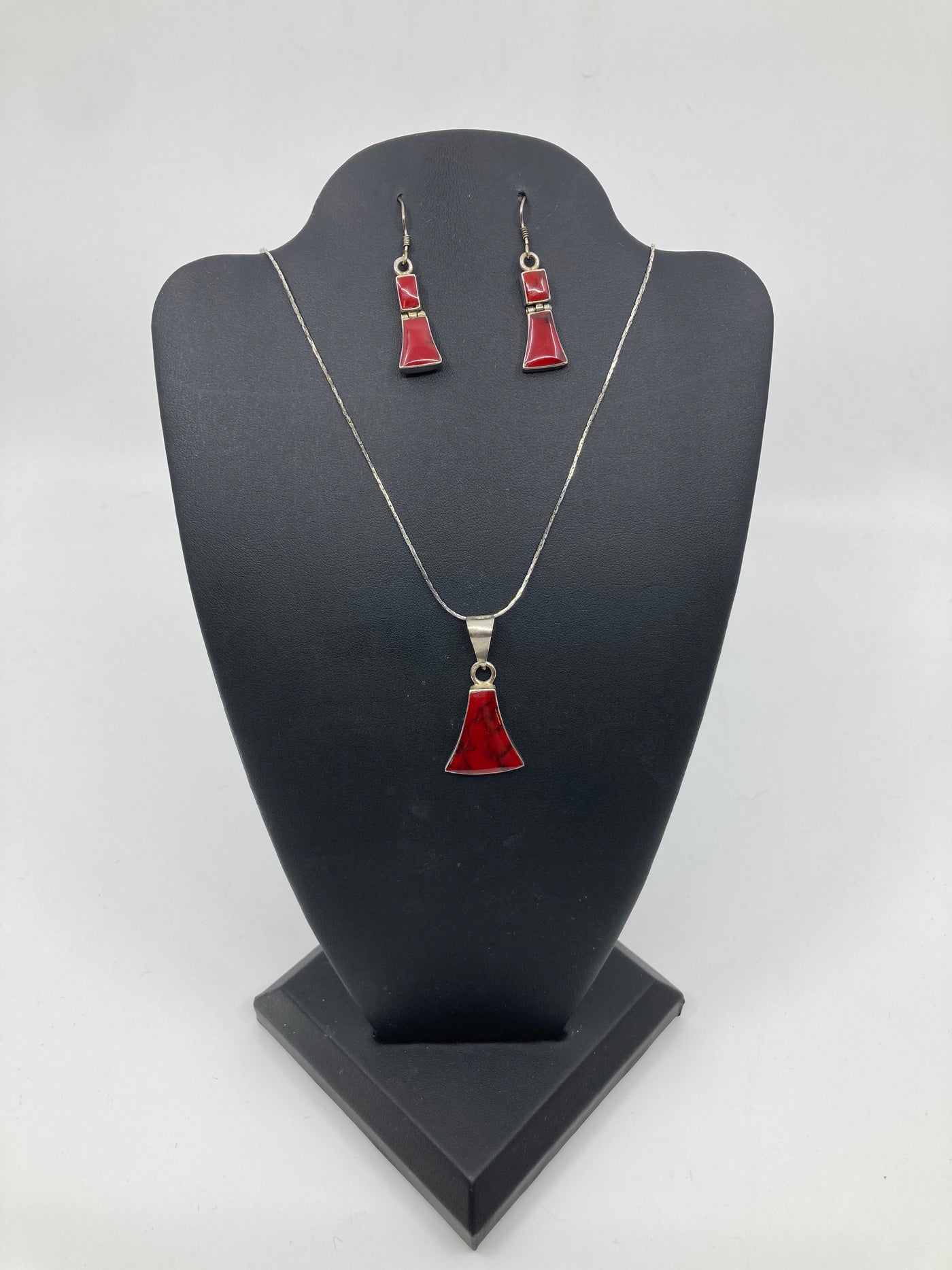 Handmade Sterling Silver & Jasper Earring & Necklace Jewelry Set PSTPS06
