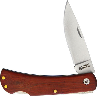 Wood Lockback Tactical Folding Knife – Satin Finish Stainless Blade -MR470