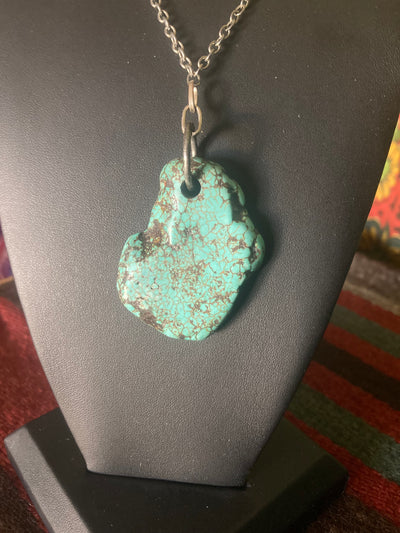 Genuine Turquoise Stone Statement Necklace PSTPN08