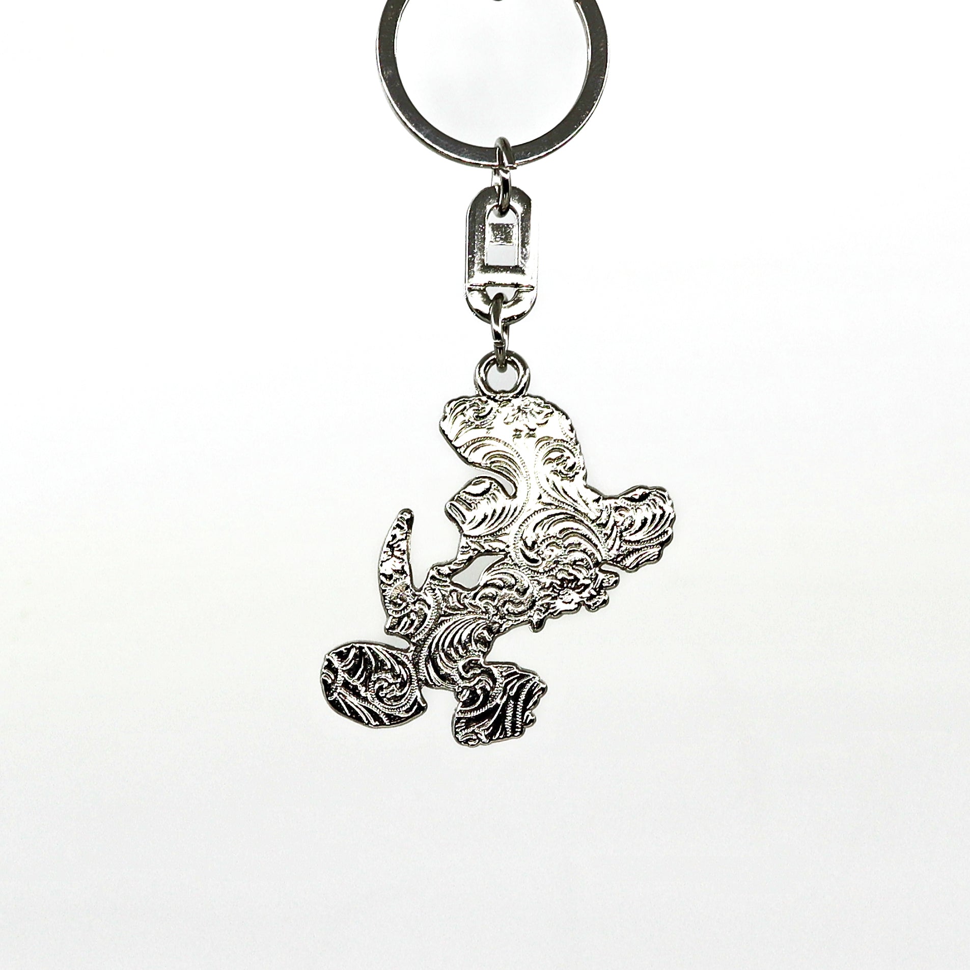 Silver Thunderbirds Key Ring with intricate engraved design on metal charm attached to a sturdy keyring loop