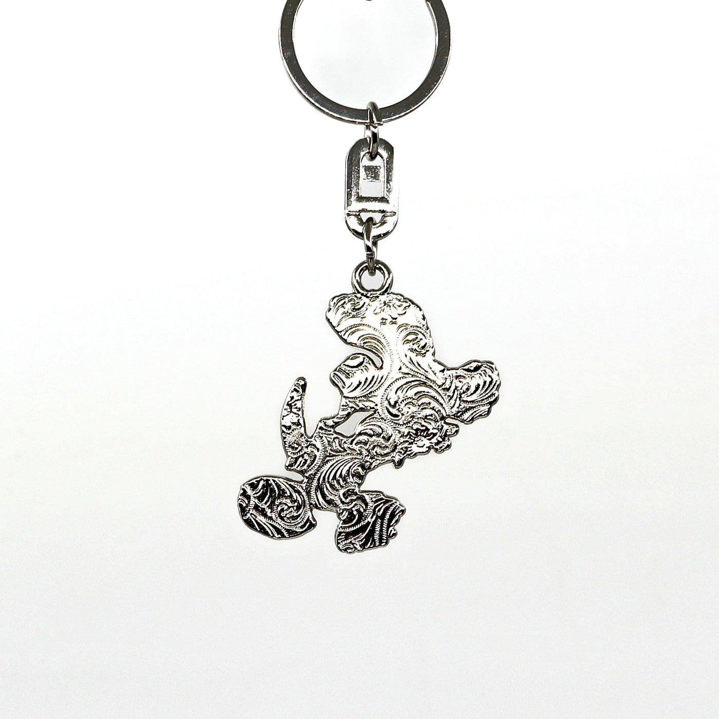 Silver Thunderbirds Key Ring with intricate engraved design on metal charm attached to a sturdy keyring loop