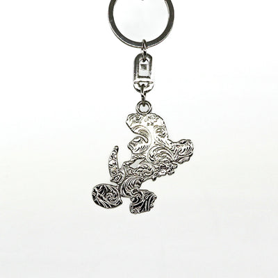 Silver Thunderbirds Key Ring with intricate engraved design on metal charm attached to a sturdy keyring loop