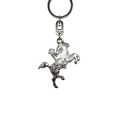 Bucking Bronco Key Ring with detailed horse charm on metal keychain for stylish key organization