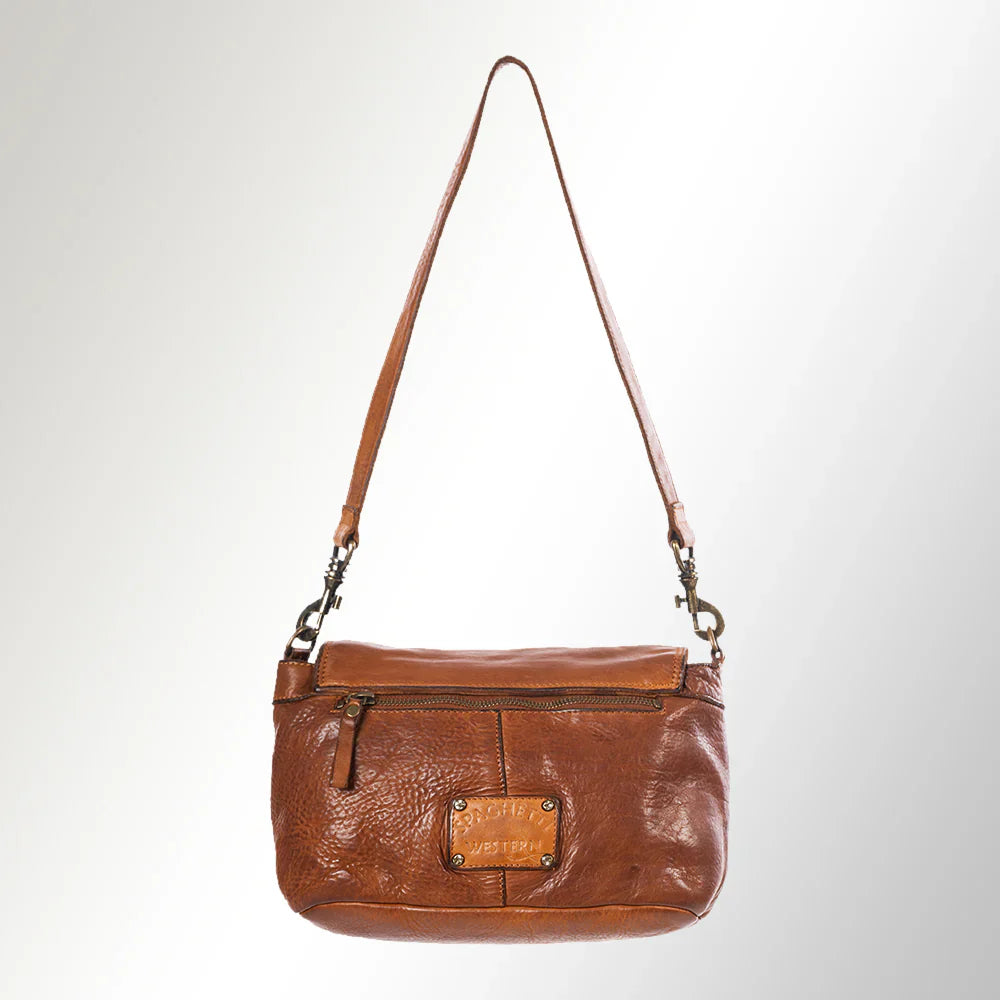 Spaghetti Western Crossbody Messenger Bag SWC164ATAN in tan leather.