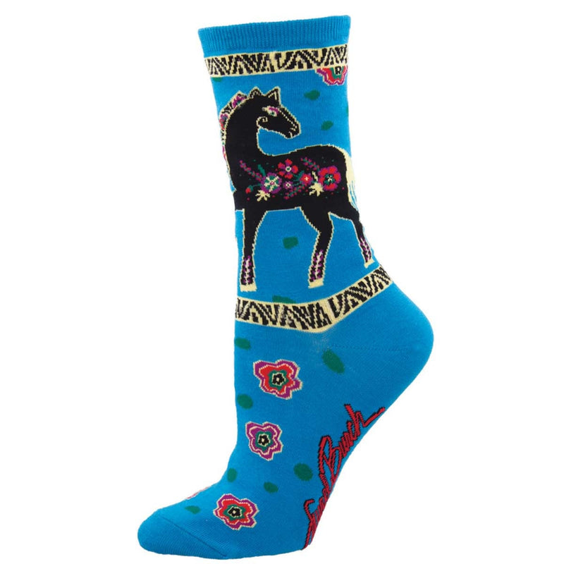 Floral Horse- Socks Smith Crew Socks