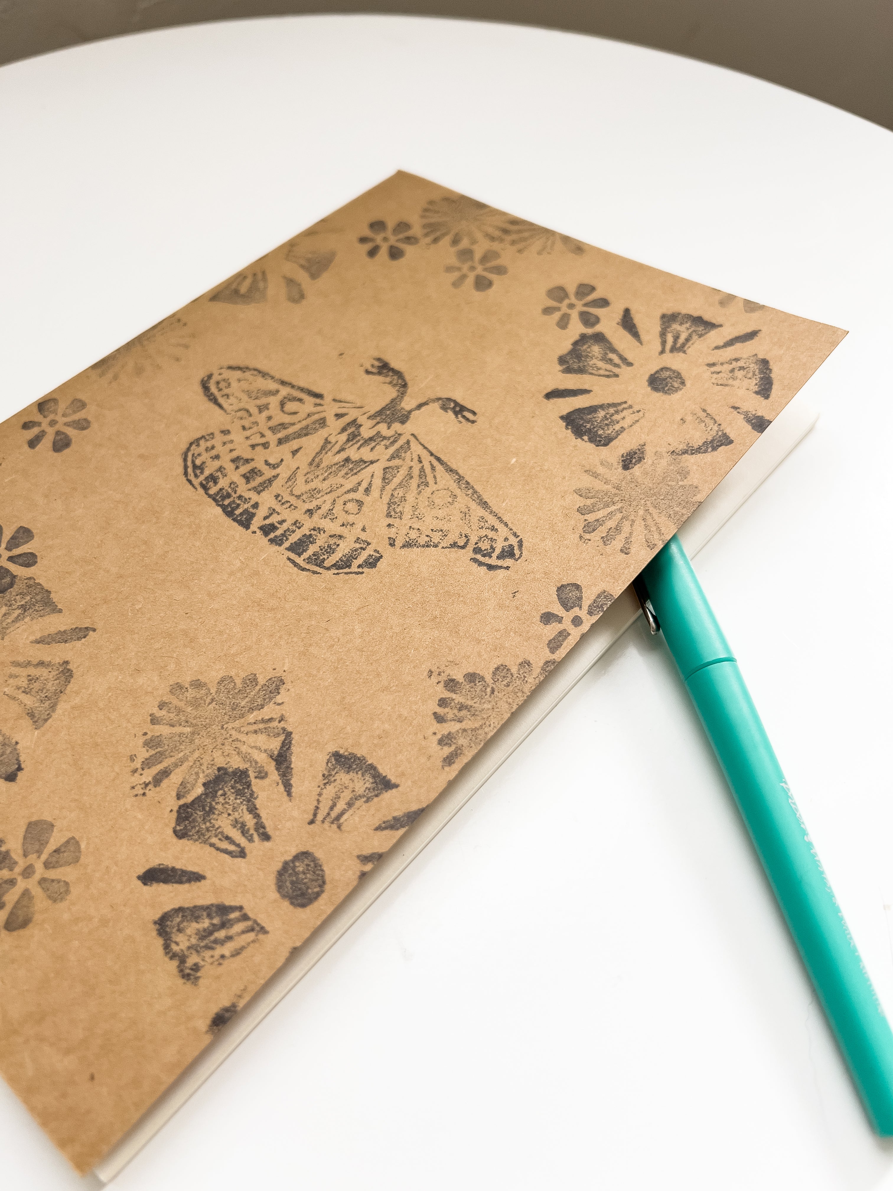 Wild Sour Hand Printed Moth Sketch Book Journal