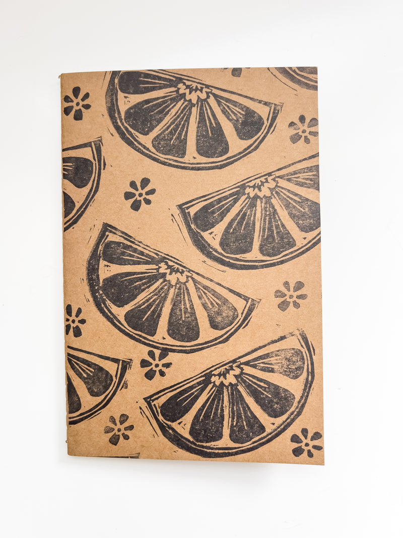 Wild Sour Hand Printed Citrus Sketch Book Journal