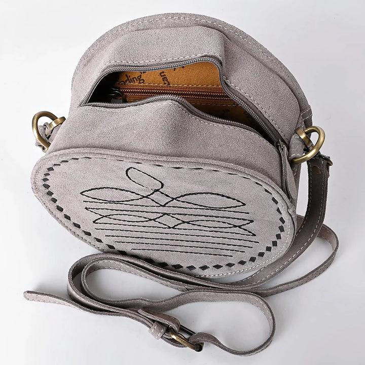 American Darling Canteen Bag with genuine suede leather and adjustable strap.