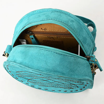 American Darling Canteen Bag ADBGA620A in premium authentic genuine suede leather with adjustable strap and antique finish metal fittings.