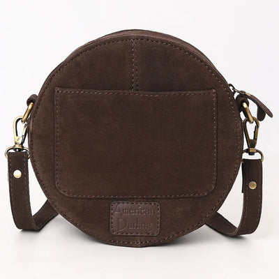 American Darling Canteen Bag ADBGA620D in genuine suede leather with adjustable strap and antique finish fittings.