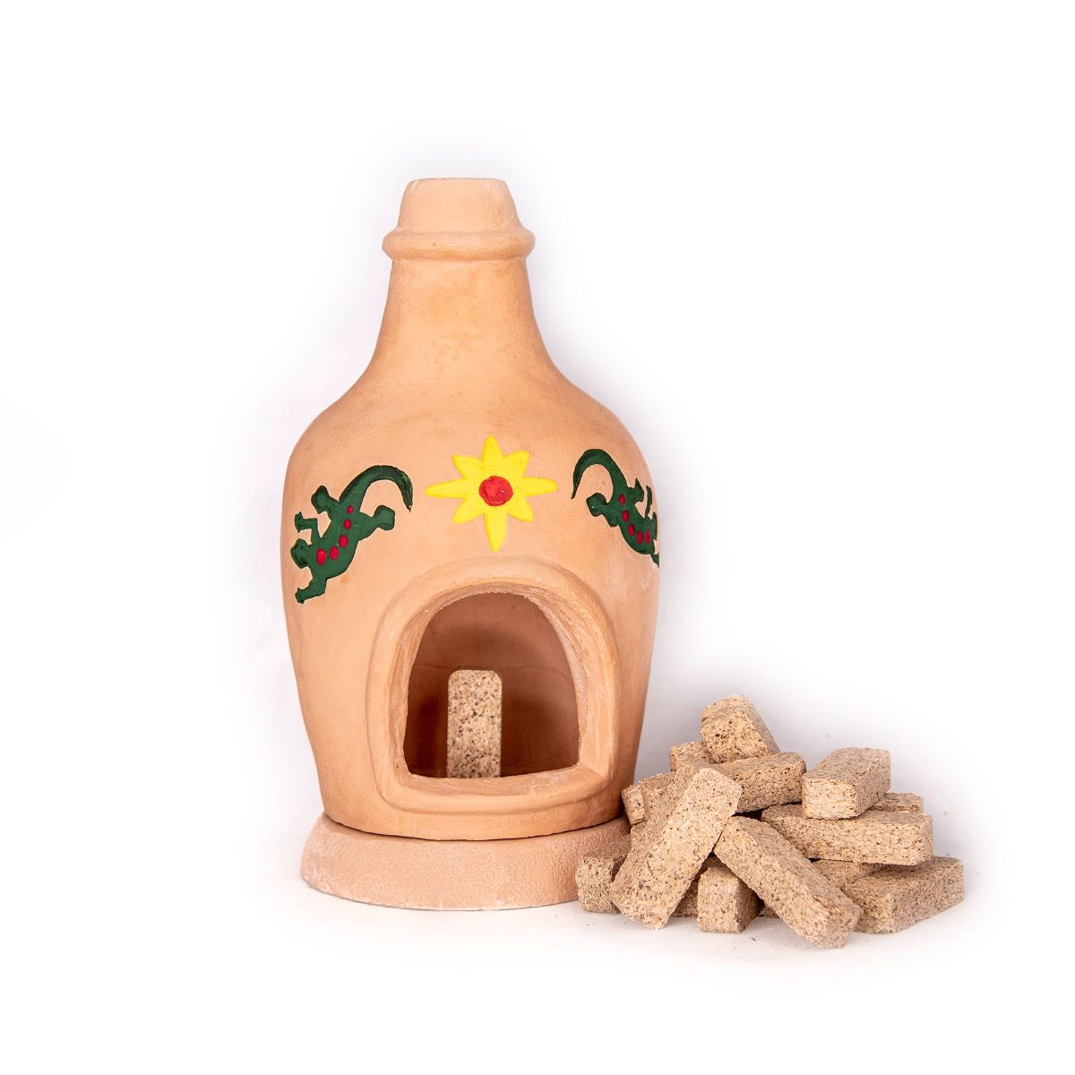 Chiminea Fireplace with 40-Count Box of Natural Piñon Wood Incense - R112