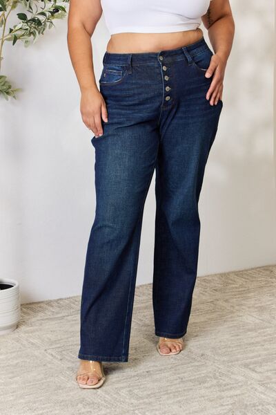 88598 Judy Blue Full Size Button-Fly Straight Jeans