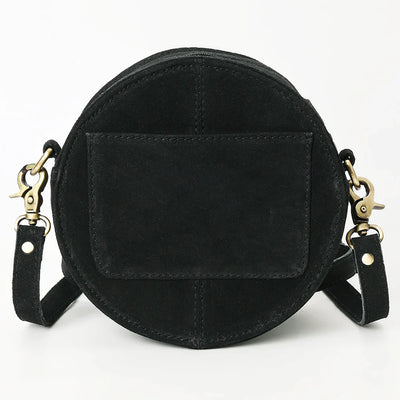 American Darling Canteen Bag ADBGA620C, genuine suede leather, adjustable leather strap, antique metal fittings.