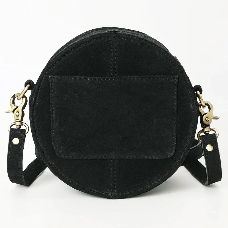 American Darling Canteen Bag ADBGA620C, genuine suede leather, adjustable leather strap, antique metal fittings.