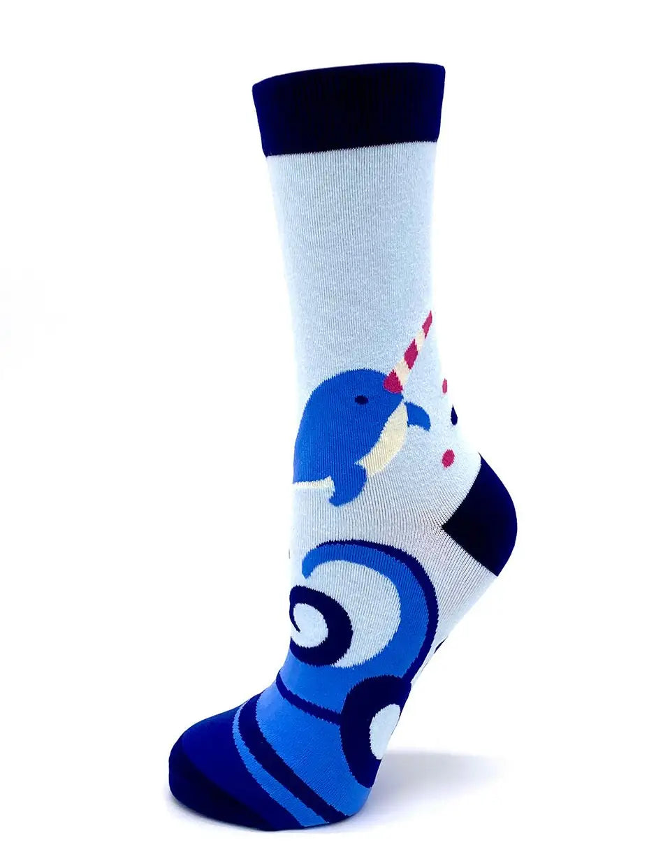 Blue and white narwhal women&
