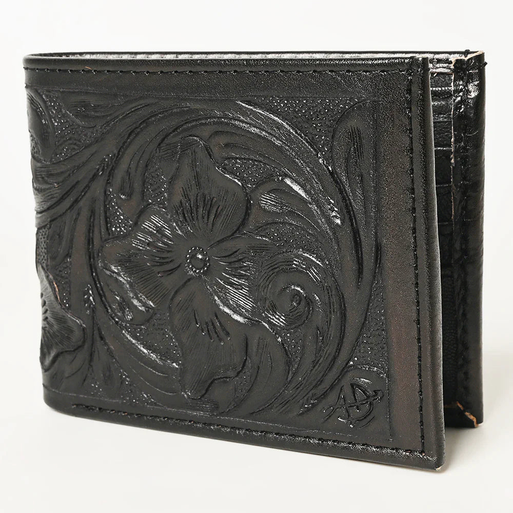 American Darling Wallet ADBG1236A, hand-carved full grain leather, 3.5in x 4.5in.