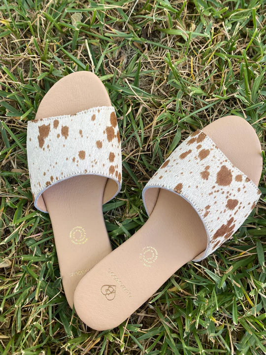 Derek cowhide leather slide sandals