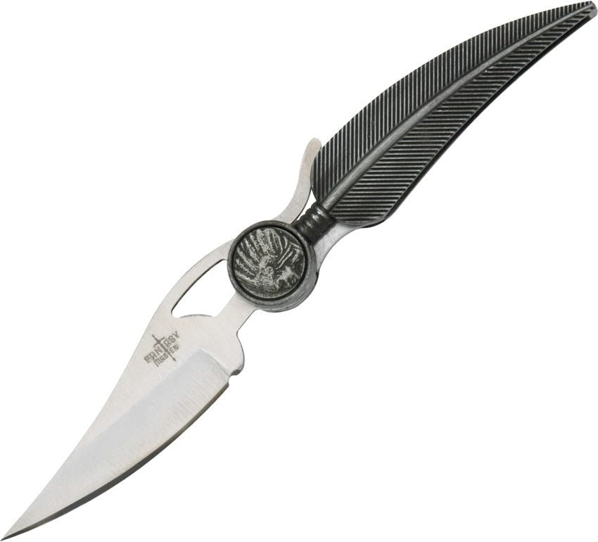 Indian Feather Folding Knife with feather-designed handle and sharp folding blade for everyday carry and collectible use