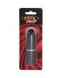 Lipstick Knife with 1-inch satin-finish blade disguised as classic black lipstick in protective packaging