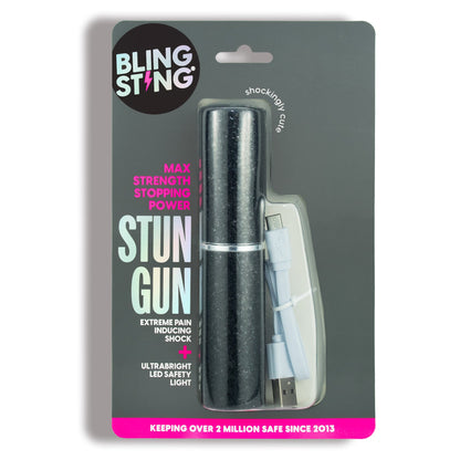 Black Glitter Mini Stun Gun | Bling Sting