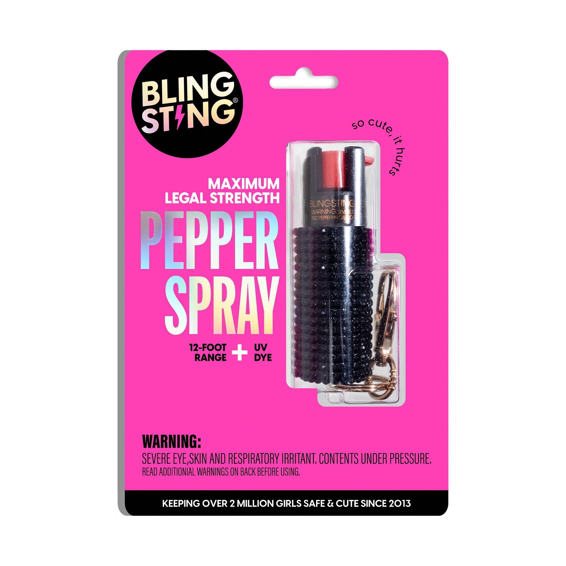 Black Rhinestone Pepper Spray | Bling Sting