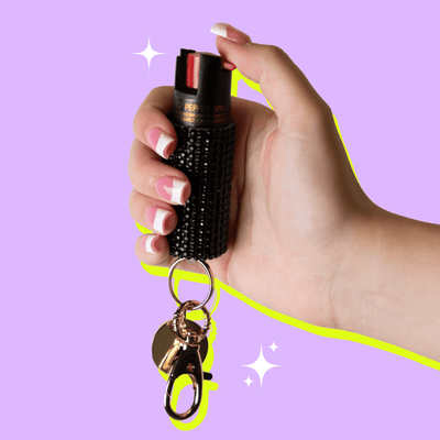 Black Rhinestone Pepper Spray | Bling Sting