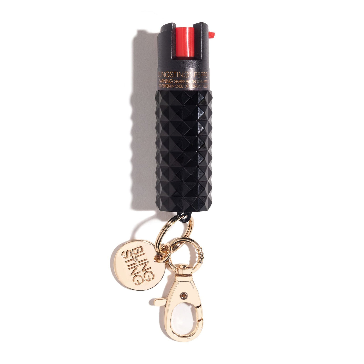 Metallic Black Studded Pepper Spray | Bling Sting