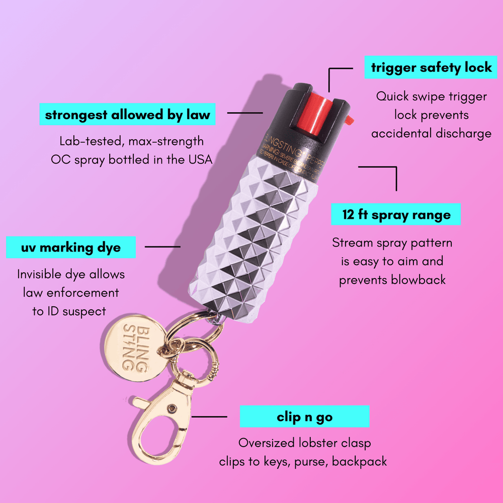 Metallic Lavender Studded Pepper Spray