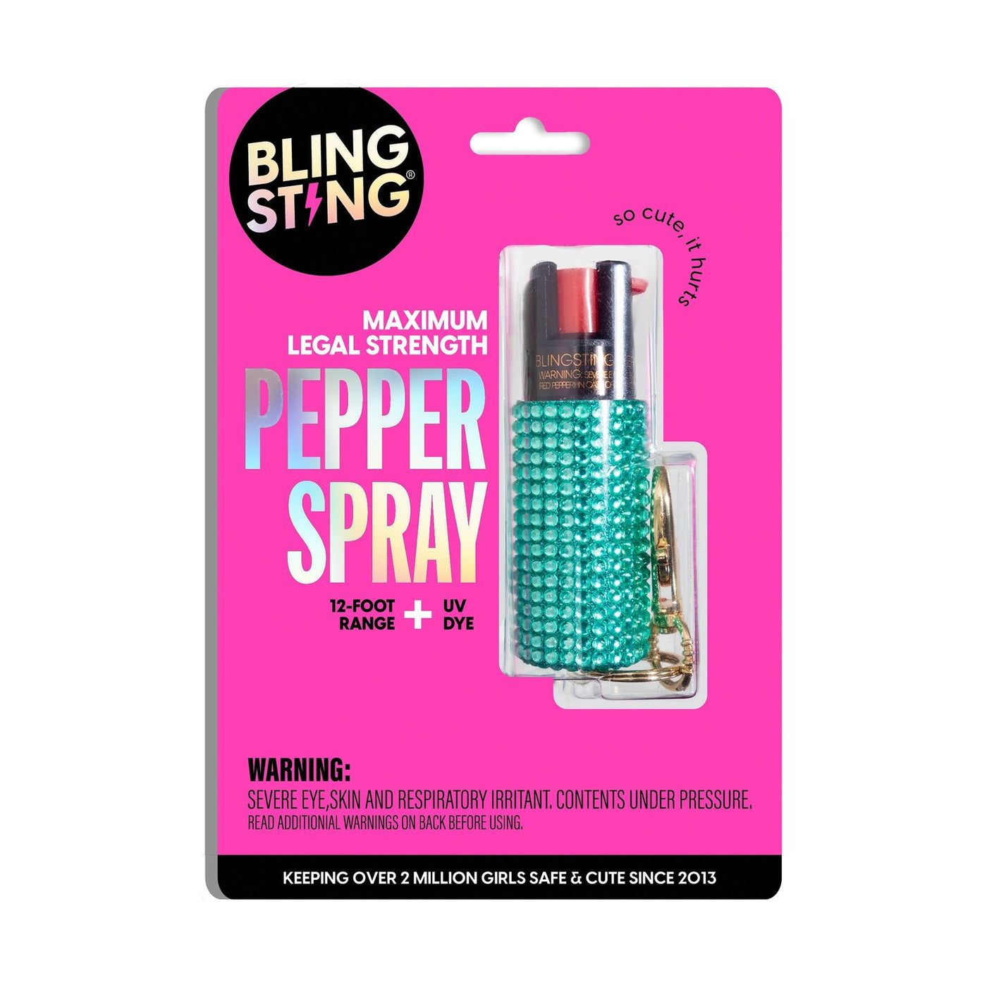 Mint Rhinestone Pepper Spray | Bling Sting