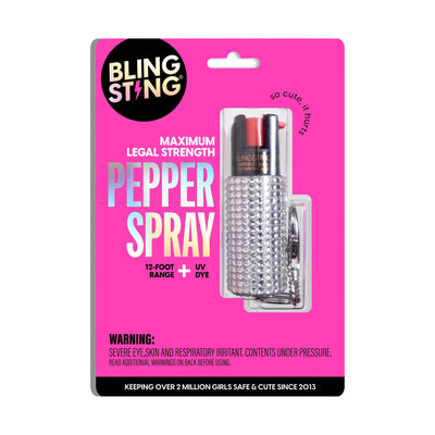 Silver Rhinestone Pepper Spray | Bling Sting