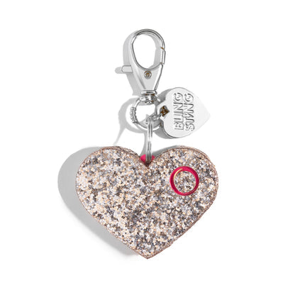 Bling Sting Safety Alarm | Rose Gold Glitter Heart