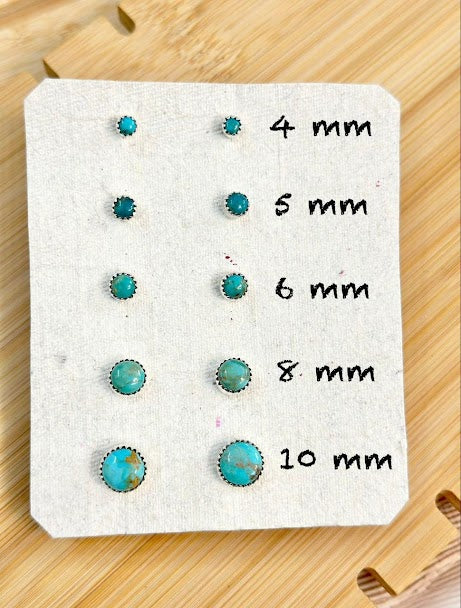 Handmade Sterling Silver and Turquoise Stud Earrings PSTPE45