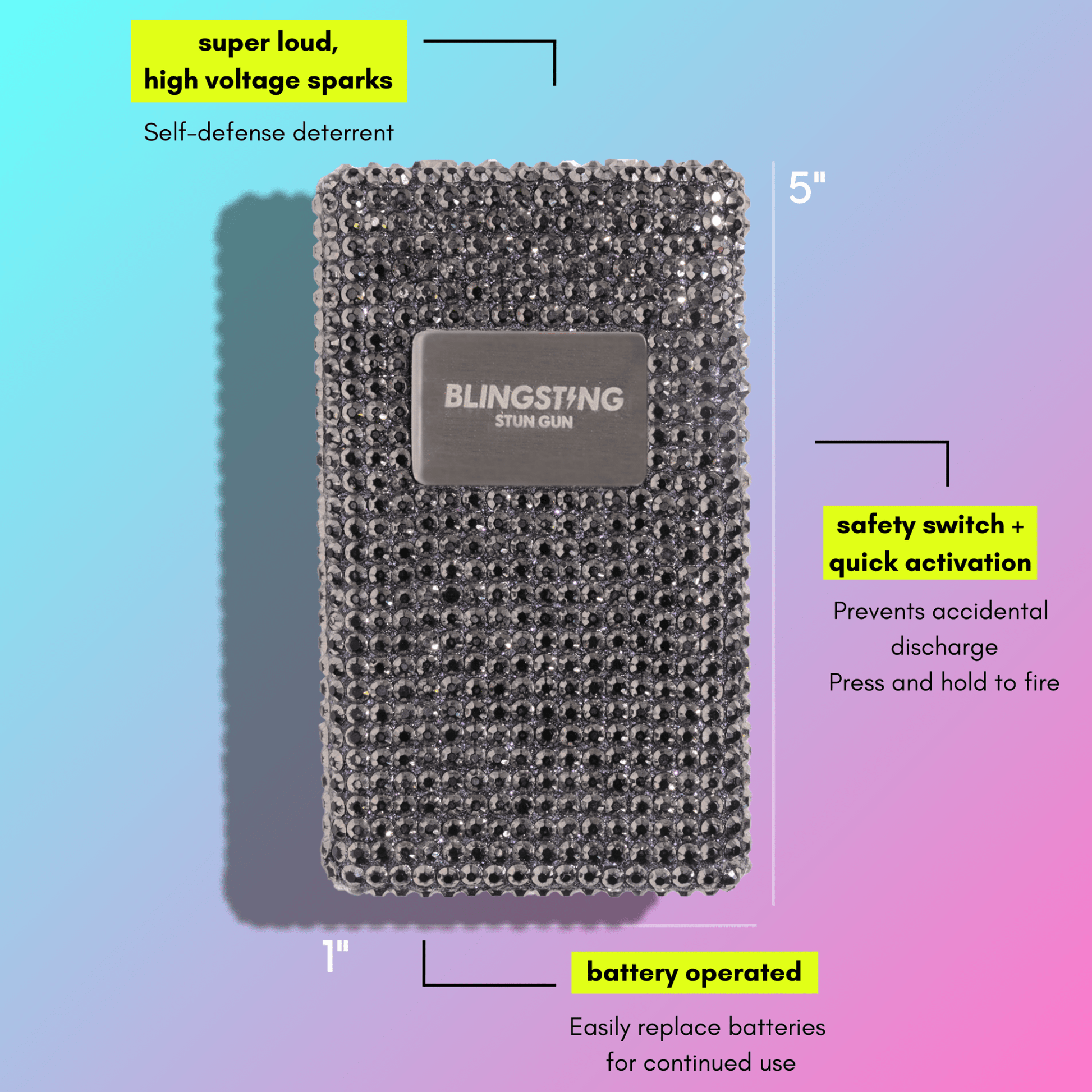 Mink Rhinestone Stun Gun