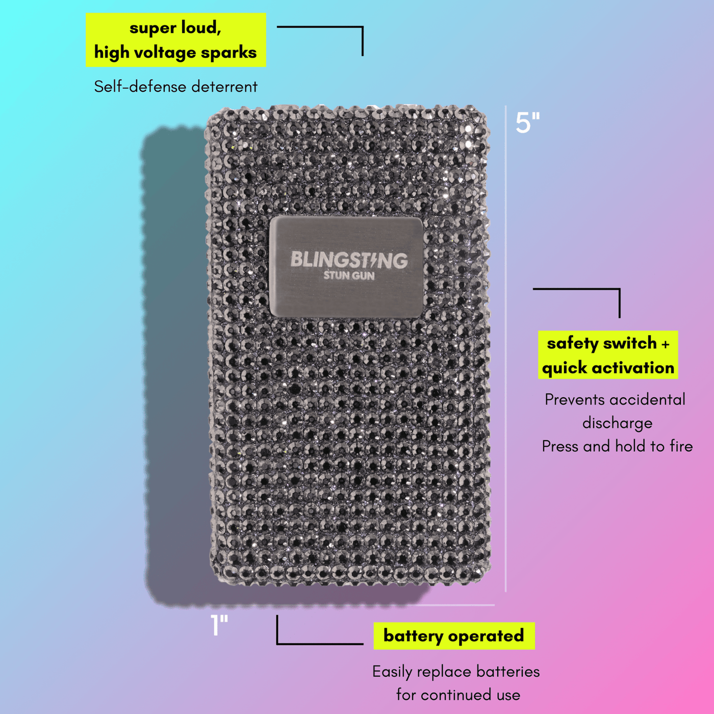 Mink Rhinestone Stun Gun