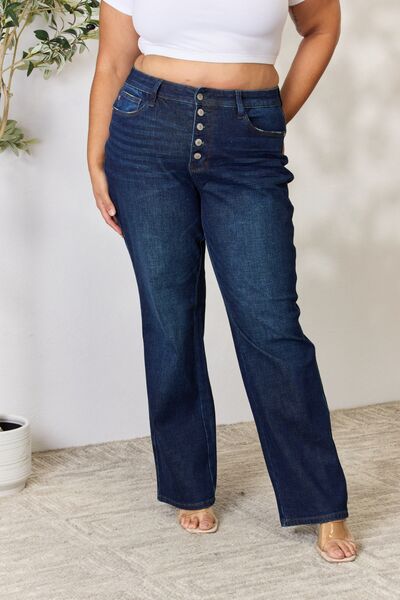 Judy Blue Full Size Button-Fly Straight Jeans 88598
