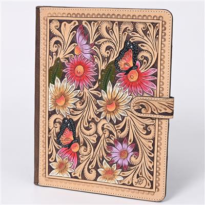 American Darling Portfolio ADBG1040F with hand-tooled leather and floral design.