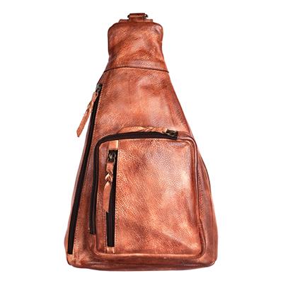 Never Mind Sling premium full grain leather sling bag with adjustable shoulder strap and antique metal fittings