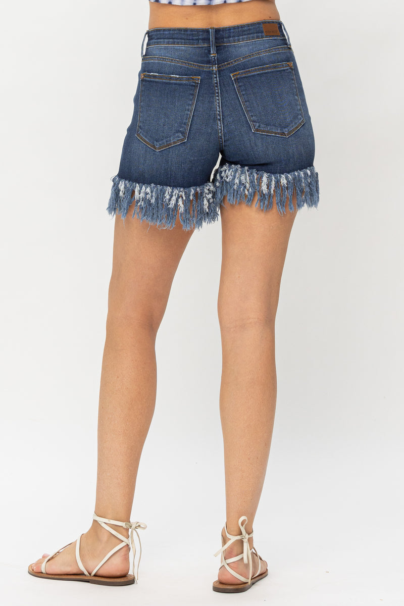 15262 Judy Blue Shorts Long Fray Hem