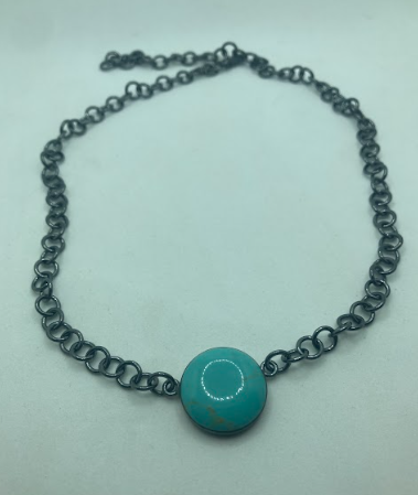 Handmade Sterling Silver Turquoise Orb Necklace PSTPN02