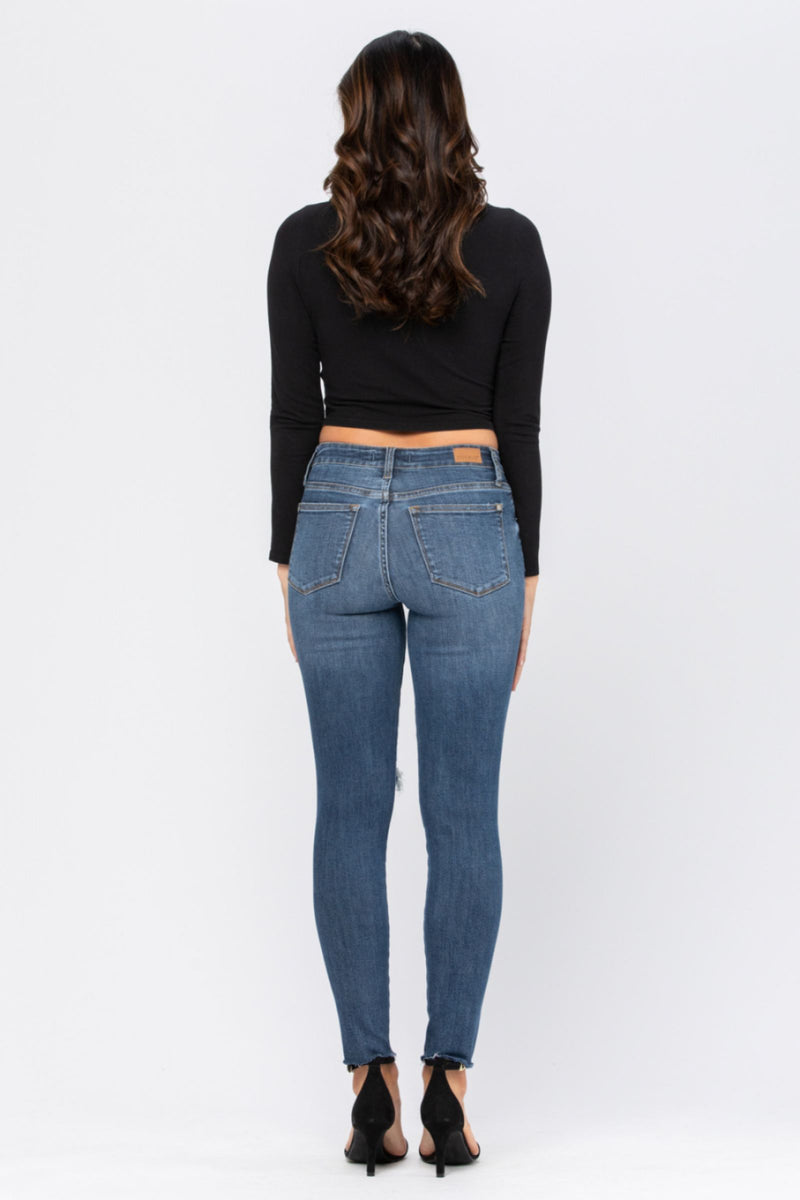 8877 Judy Blue Jeans Destroyed Knee High Waist Skinny