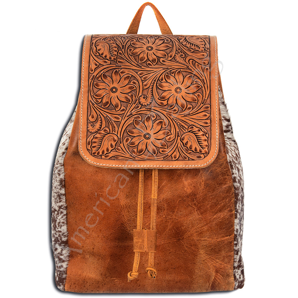 carved leather backpack American Darling Backpack ADBG363TAWTAN