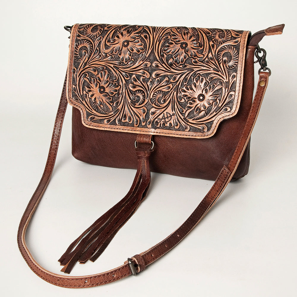 American Darling Bag ADBG909 with embossed design and leather tassel strap.