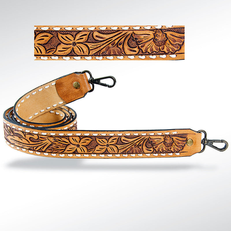 American Darling Replacement Strap ADSTF129 leather with floral design and metal clips