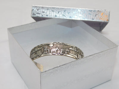 Handmade Navajo Sterling Silver Story Teller Cuff