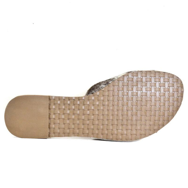 IN SHOP Alcala's Boots Derek Cowhide Leather Brown Slide Sandals