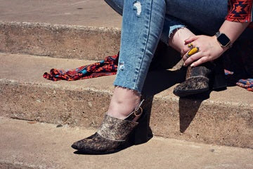 Manola cowhide slingback Bootie