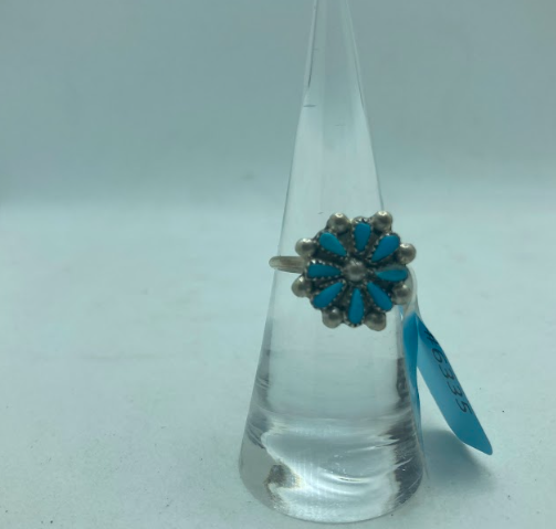 Handmade Sterling Silver Turquoise Daisy Ring PSTPR12