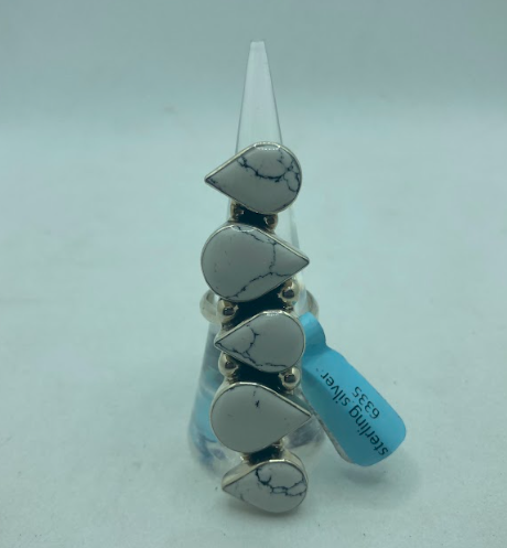 Handmade Navajo Sterling Onyx Teardrops Ring